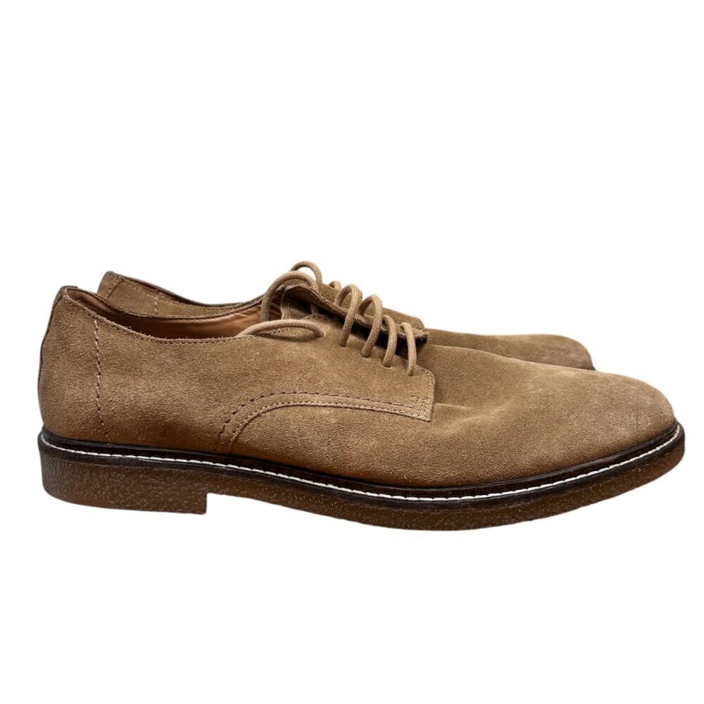 Zara 45 12 Men Suede Leather Shoes Oxford Derby Sand Office